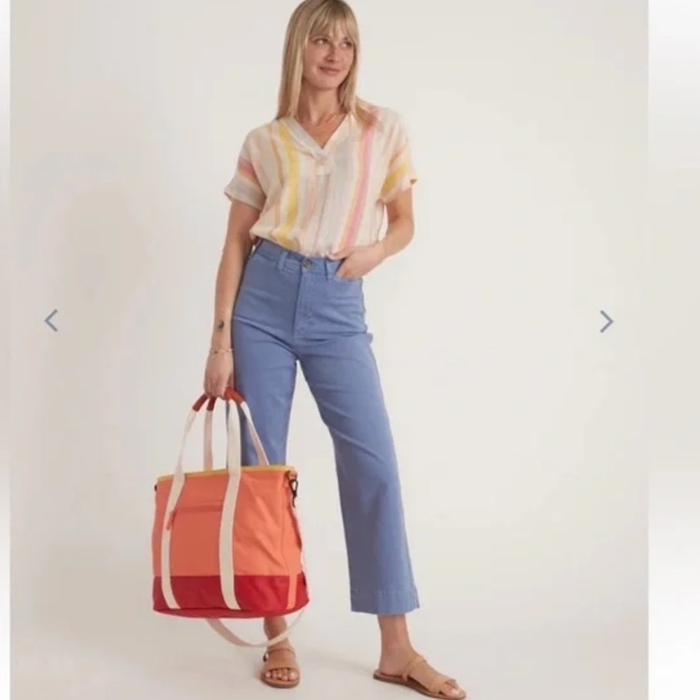 ⭐️⭐️⭐️ Marine Layer orange travel cotton bag .